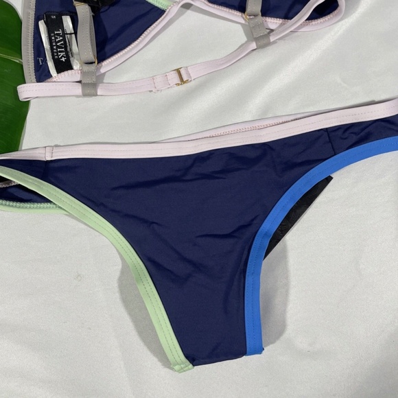 NWT 2PC Tavik [ XS‎ ] Colorblock Jett Bikini Top + Jayden Bikini Bottom in Blue - Picture 9 of 12